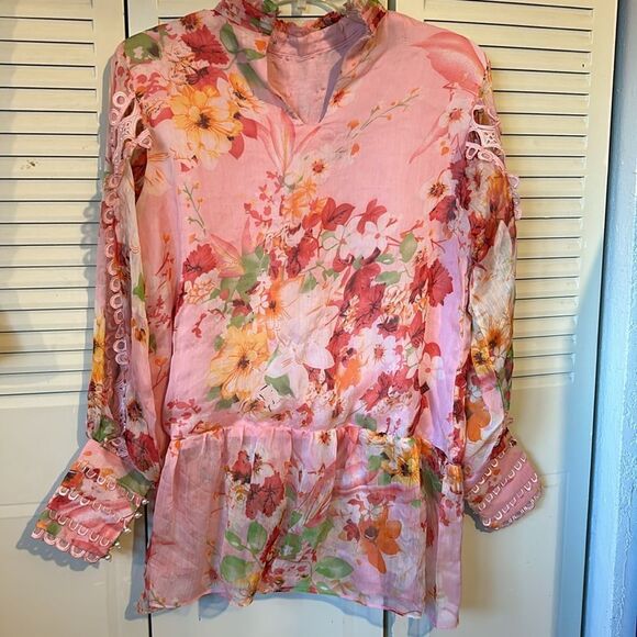 Threads and Motifs Blouse pink floral size M - Picture 11 of 11